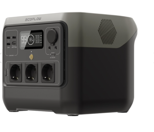 קיט סולארי ECOFLOW – תחנת כח ניידת לקמפינג RIVER 2 PRO קיבולת 0.768Kwh  -הספק 0.8-1.6KW + פאנל סולארי מתקפל 200W