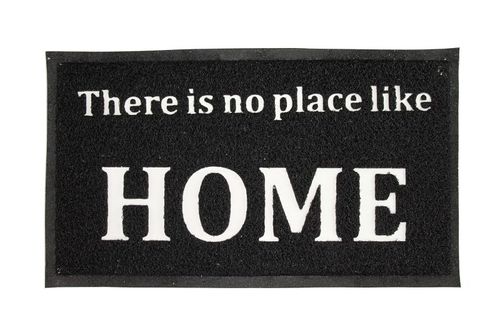 שטיחון כניסה poly-tech צבע שחור 45/75 - דגם There is no place like HOME