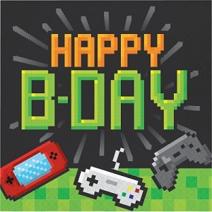 מפיות לאנץ 33/33 ס"מ HHappy Birthday מסיבת גיימינג 16 יחידות