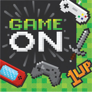 מפיות לאנץ עם הכיתוב Game On מסיבת גיימינג 16 יחידות