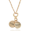 שרשרת ותליון חותם שני חריטות זהב 14K