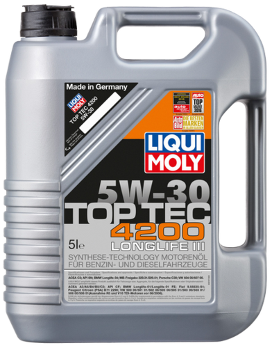 שמן מנוע LIQUI MOLY 5W30 TOP TEC 4200 5L