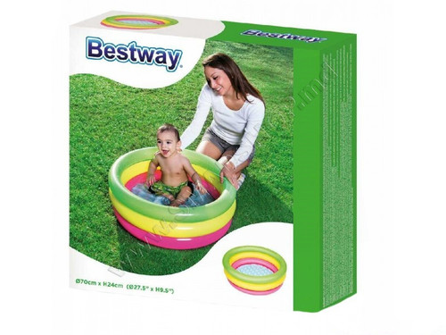 בריכה מתנפחת BESTWAY, עגולה 3 טבעות, דגם 51128