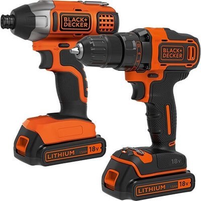  סט מברגת אימפקט ומקדחה רוטטת 18V מבית BLACK&DECKER