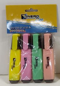 מדגש זוהר צבעי פסטל - 4 צבעים LINERO