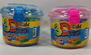 3D בצק 24 צבעים + שבלונה