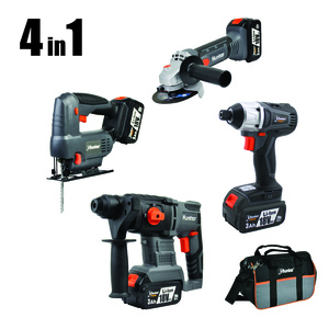 סט 4 ,פטישון + אימפקט + מברגה + 3Ah 18V