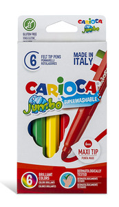 טושים עבים JUMBO קריוקה - 6 צבעים CARIOCA
