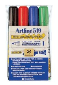 סט טושים מחיקים ארטליין 517 - סט 4 צבעים Artline