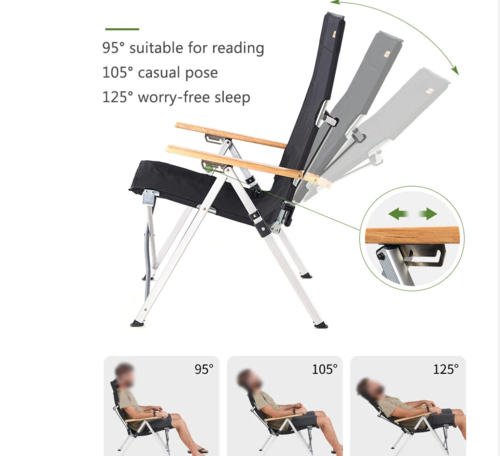 כסא אלומניום מתקפל לשטח ולקמפינג 3 מצבים  NATUREHIKE Deck Chair