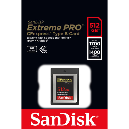 כרטיס זיכרון SanDisk 512GB Extreme PRO CFexpress Type B