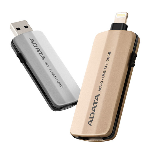 זיכרון נייד למחשב   ADATA AI720 APPLE OTG 32GB Golden - AAI720-32G-CGD