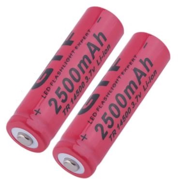 זוג סוללות ליתיום נטענות 3.7V AA 2500MAH 14500 