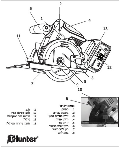 משור עגול נטען 136 מ