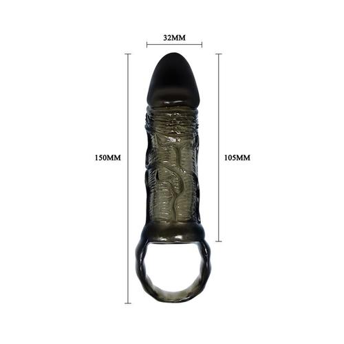 שרוול רך שחור שקוף המעבה  ומאריך את איבר הגבר Men Extension