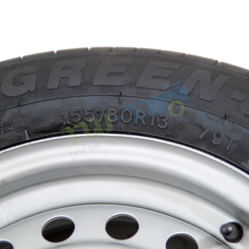 גלגל לנגרר 155/80R13 קוד עומס/מהירות 79T- חישוק 4 ברגים