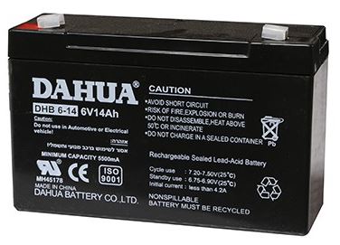 מצבר 6 וולט 14A אמפר לשעה 14A 6V 