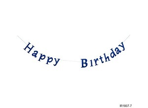 שרשרת Happy Birthday כחול נייבי