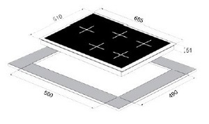 ‏כיריים גז Sol FQ7GSW374 סול