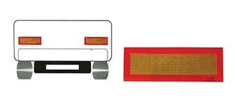 מחזיר אור לנגרר גדול מלבני - פח אלומיניום 20X56.5 ס