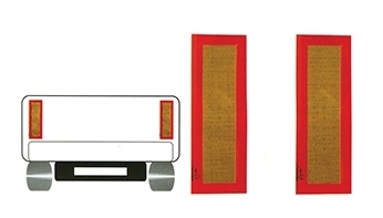 מחזיר אור לנגרר גדול מלבני - פח אלומיניום 20X56.5 ס
