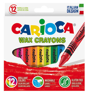 צבעי שעווה קריוקה - 12 צבעים CARIOCA