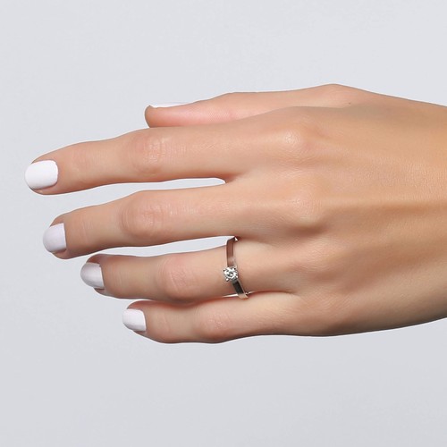 טבעת יהלום סוליטר 0.36ct מזהב 14K