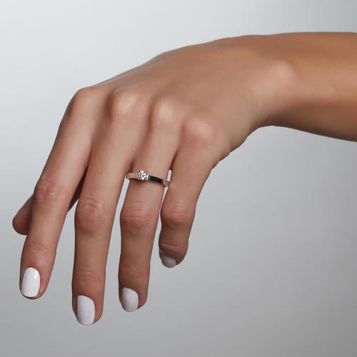 טבעת יהלום סוליטר 0.36ct מזהב 14K