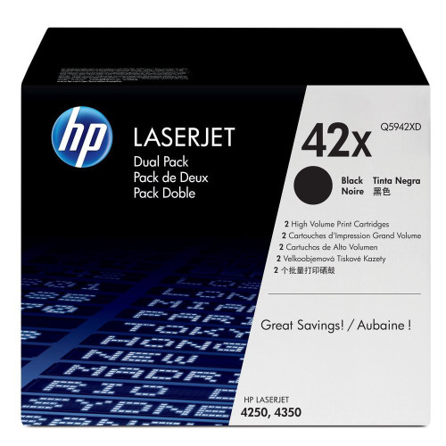 זוג טונרים שחור מקורי    HP 42X Q5942XD