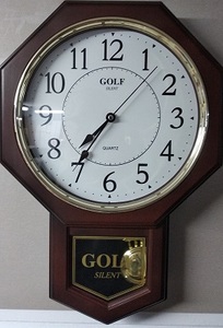 שעון קיר עם מנגינה וצלצול דמוי עץ GOLF