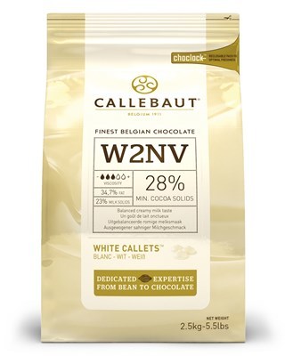 שוקולד בלגי לבן 28% 2.5 קג CALLEBAUT - אריזה מקורית