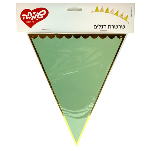 שרשרת דגלים מקרון מנטה / זהב 2.5 מטר