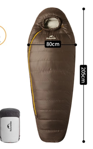 שק שינה פוך לקור מתקפל לקטן NATUREHIKE SNOW PETREL Goose Down