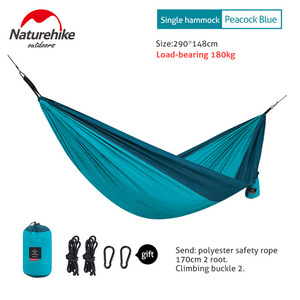 ערסל זוגי מבד מצנח שכיבה מתקפל לקטן NATUREHIKE Super Light Hammock