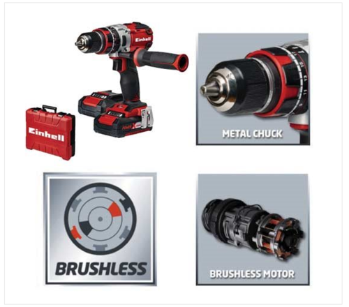 מברגת גיר רוטטת BRUSHLESS +שני סוללות ליתיום 18V 2.0Ah 