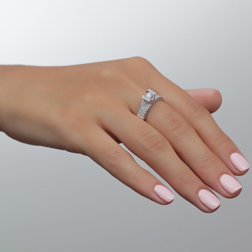 טבעת יהלומים אירוסין 0.81ct מזהב 14K