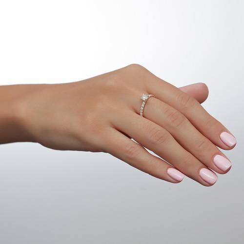 טבעת יהלום סוליטר 0.40ct מזהב 14K