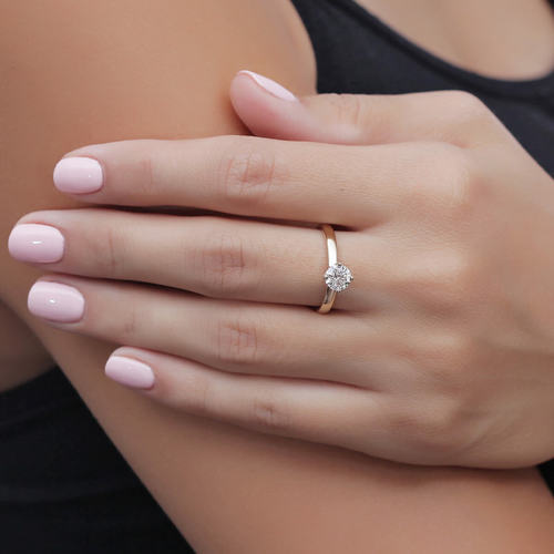 טבעת אירוסין יהלום 0.70ct מזהב 14K