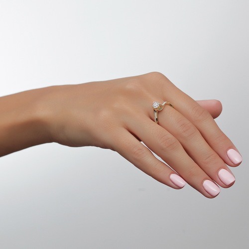 טבעת יהלום סוליטר 0.52ct מזהב 14K