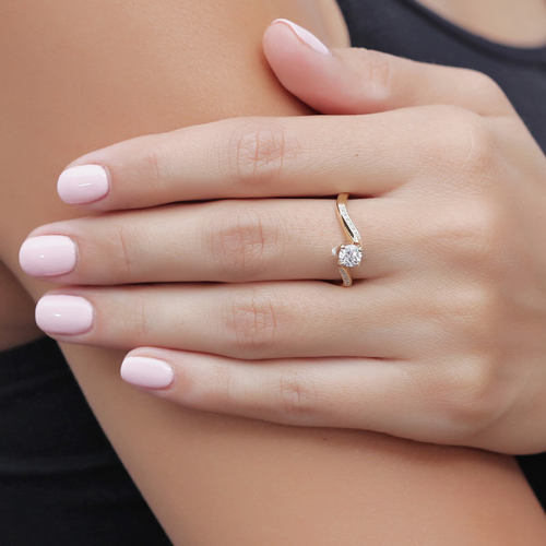 טבעת יהלום סוליטר 0.52ct מזהב 14K
