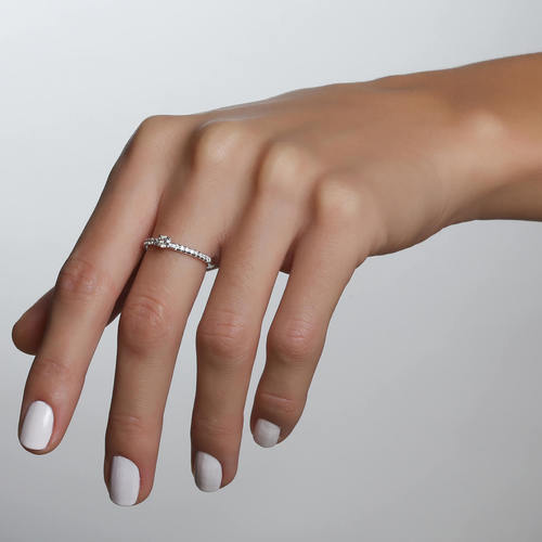 טבעת אירוסין יהלומים 0.38ct מזהב 14K
