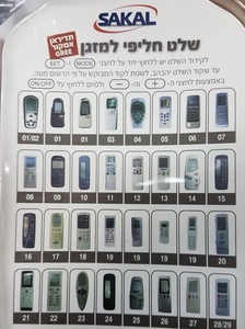שלט למזגן תדיראן אמקור GREE SAKAL
