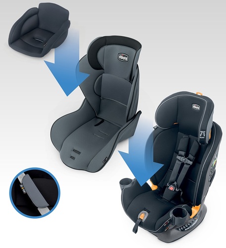 כיסא בטיחות ובוסטר פיט פור Fit4 עם 4 שלבים מלידה ועד גיל 10 צבע שחור Element