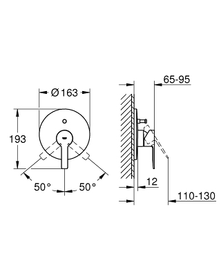 כיסוי חיצוני 4 דרך 19297001 לינארה LINEARE כרום GROHE