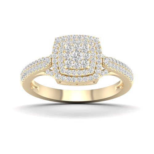 טבעת יהלומים מעוצבת 0.32ct מזהב 14K