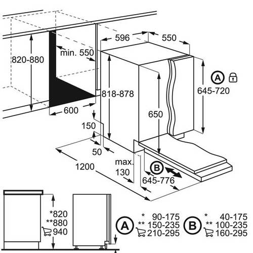 מדיח כלים אינטגרלי מלא 14 מע' Electrolux EEG48200L 
