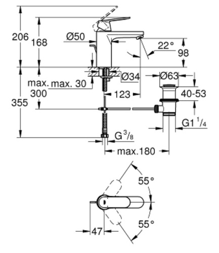 ברז 23325000 יורוקוסמו EUROCOSMO כרום GROHE