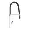 ברז נשלף עם צינור גלוי שחור גרואה 31491000 CONCETTO כרום GROHE