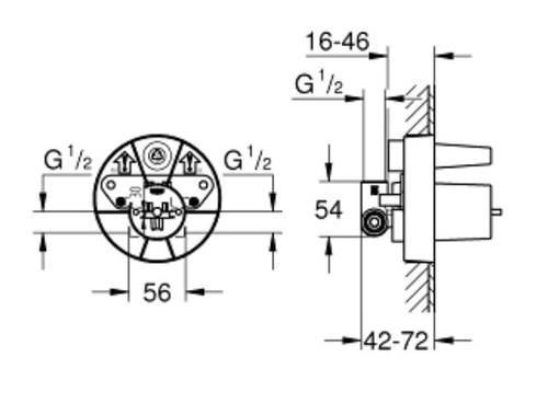אינטרפוץ 3 דרך קומפלט 33556002 יורוסמרט EUROSMART כרום GROHE