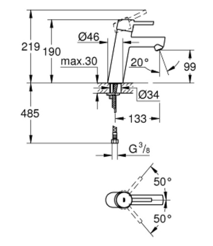 ברז 23451001 קונצ'טו CONCETTO כרום GROHE